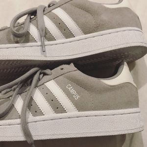 Like new gray Adidas campus shoes